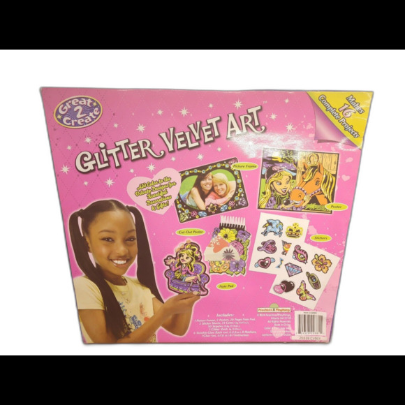 (NEW) GREAT 2 CREATE GLITTER VELVET ART KIT‎ KIDS CRAFT (2009) - Picture 2 of 3